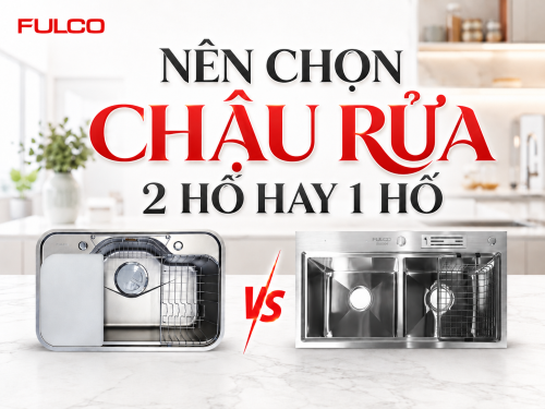 NÊN CHỌN CHẬU RỬA 2 HỐ HAY 1 HỐ? SO SÁNH CHI TIẾT ĐỂ CHỌN ĐÚNG CHO GIAN BẾP