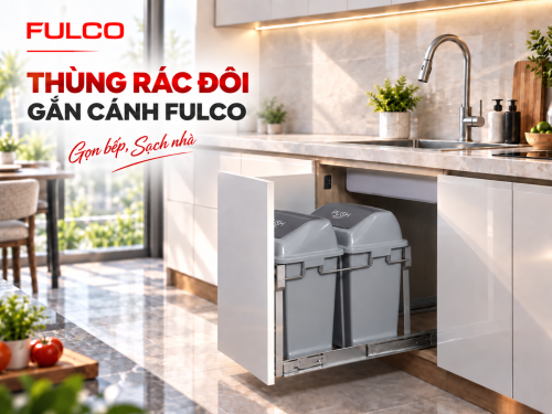 THÙNG RÁC ĐÔI GẮN CÁNH FULCO – GỌN BẾP, SẠCH NHÀ