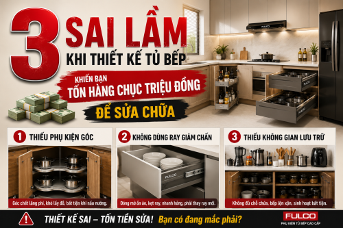 4 SAI LẦM KHI THIẾT KẾ TỦ BẾP KHIẾN BẠN TỐN HÀNG CHỤC TRIỆU ĐỒNG ĐỂ SỬA CHỮA