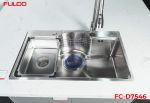 FC-D7546 | BỘ CHẬU VÒI RỬA1 HỐ INOX304 XƯỚC MỜ CAO CẤP