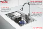 FC-D7546 | BỘ CHẬU VÒI RỬA1 HỐ INOX304 XƯỚC MỜ CAO CẤP