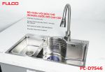 FC-D7546 | BỘ CHẬU VÒI RỬA1 HỐ INOX304 XƯỚC MỜ CAO CẤP