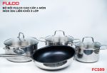 FC589 | BỘ NỒI FULCO CAO CẤP 4 MÓN INOX 304 LIỀN KHỐI 3 LỚP