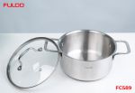 FC589 | BỘ NỒI FULCO CAO CẤP 4 MÓN INOX 304 LIỀN KHỐI 3 LỚP