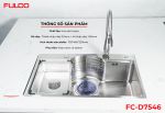 FC-D7546 | BỘ CHẬU VÒI RỬA1 HỐ INOX304 XƯỚC MỜ CAO CẤP
