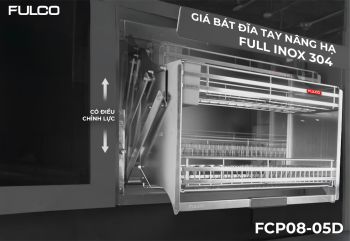 FCP08-05D | GIÁ BÁT ĐĨA TAY NÂNG HẠ FULL INOX 304 CÓ ĐIỀU CHỈNH LỰC