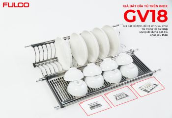 GV18 | GIÁ BÁT ĐĨA TỦ TRÊN INOX