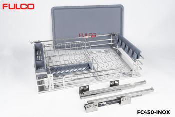 FC450 INOX | RAY ÂM GIẢM CHẤN INOX DÀNH CHO GIÁ XOONG NỒI, BÁT ĐĨA, TỦ DƯỚI