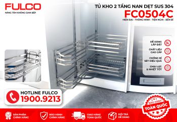 FC0504C | TỦ KHO 2 TẦNG INOX 304 NAN VUÔNG
