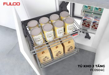 FC0504C | TỦ KHO 2 TẦNG INOX 304 NAN VUÔNG