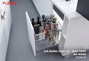 FC09-01 | GIÁ ĐỰNG CHAI LỌ - DAO THỚT ĐA NĂNG NAN VUÔNG