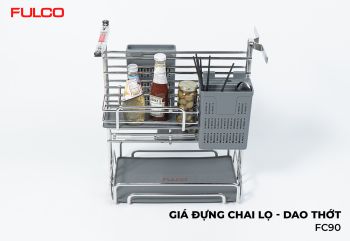 FC90 | GIÁ ĐỰNG CHAI LỌ - DAO THỚT NAN OVAL INOX 304