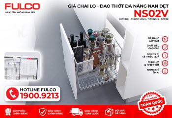 NS02V | GIÁ ĐỰNG CHAI LỌ - DAO THỚT ĐA NĂNG NAN VUÔNG