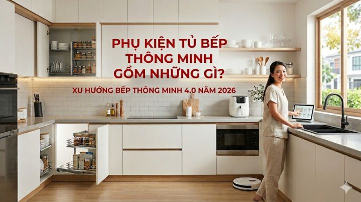 Phụ Kiện Tủ Bếp Thông Minh Gồm Những Gì? Xu Hướng Bếp Thông Minh 4.0 Năm 2026